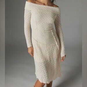 Urban Outfitters Asymmetrical Off-The-Shoulder Midi Dress